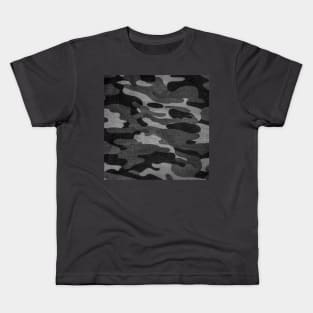 Black and White Camouflage Kids T-Shirt